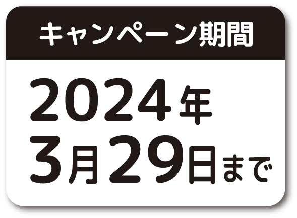 キャンペーン期間2024年3月29日まで